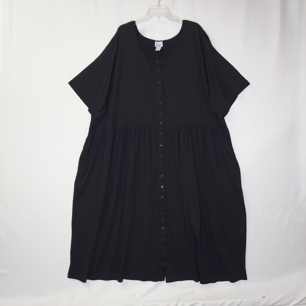Only‎ Necessities Dress 6X Black Full-Button Babydoll Short Sleeve Witchy Grunge